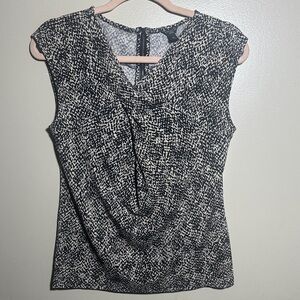 Ann Taylor Speckle Brown Black Career Top | Medium‎ Petite